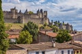 View of famous old castle of Carcassonne in France Royalty Free Stock Photo