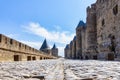View of famous old castle of Carcassonne in France Royalty Free Stock Photo