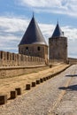 View of famous old castle of Carcassonne in France Royalty Free Stock Photo