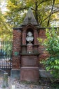 View of famous Old North Cemetery of Munich, Germany with historic gravestones