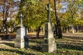 View of famous Old North Cemetery of Munich, Germany with historic gravestones