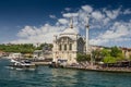 View of the famous Ortakoy mosque Ortakoy Camii and Bosphorus bridge. Istanbul. Royalty Free Stock Photo