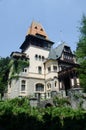 view of famous pelisor castle situated next to the pelese castle near romanian city siania...IMAGE Royalty Free Stock Photo