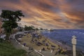 View of the famous Porto da Barra beach in Salvador Bahia Brazil