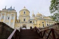 View of famous russian orthodox Nilov monastery on Stolobny island in lake Seliger, Ostashkov, Russia Royalty Free Stock Photo