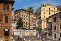 View of the famous Spanish Steps in the center of Rome