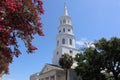 View of the famous St. Michael's Episcopal Church in downtown Charleston in the USA