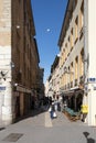 View of famous street near Saint-Jean square in Lyon city, France Royalty Free Stock Photo