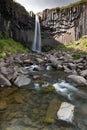 View of famous Svartifoss Black Fall in Skaftafell National Park Royalty Free Stock Photo