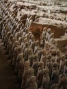 View of the famous Terracotta Army, China, Mausoleum of the First Qin Emperor, chinese sculpture Royalty Free Stock Photo