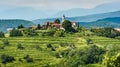 View of famous wine region Goriska Brda hills in Slovenia