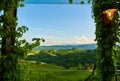 View from famous wine street in south styria, Austria on tuscany like vineyard hills Royalty Free Stock Photo