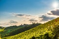 View from famous wine street in south styria, Austria on tuscany like vineyard hills Royalty Free Stock Photo