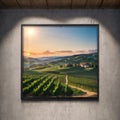 View from famous wine street in south styria, Austria on tuscany like vineyard hills. Tourist destination Royalty Free Stock Photo