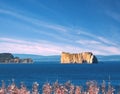 View on the famus Perce rock, Gaspesie, Quebec, Canada Royalty Free Stock Photo