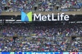 View of fans at a packed MetLife Stadium showing the MetLife sign before a football game Royalty Free Stock Photo