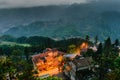 View of fansipan mount from the hotel in the Evening, Sapa, Lao Royalty Free Stock Photo