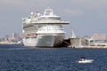 View of fantastic cruiseship Ventura docked in Alicante. Royalty Free Stock Photo