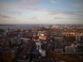 View the fantastic skyline of Liverpool and beyond in glorious technicolour, from the very top of St John`s Beacon. Royalty Free Stock Photo