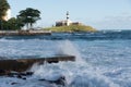 View from far from the headlight of the postcard of the city of Salvador, Bahia