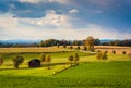 View of farm fields and hills in rural York County, Pennsylvania