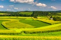 View of farm fields and rolling hills in Southern York County, P Royalty Free Stock Photo