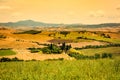 View of a farm house in the tuscan region San Quirico d Orcia in