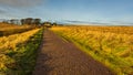 View of the farmhouse, stone mansion. Stonehaven, Aberdeenshire, Scotland, United Kingdom