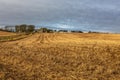 View of the farmhouse, stone mansion. Stonehaven, Aberdeenshire, Scotland, United Kingdom