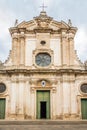 View at the Fascade of Cathedral of Santa Maria Assunta in the streets of Nardo - Italy Royalty Free Stock Photo