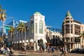 View of the fashionable street Rodeo Drive in Beverly Hills in Los Angeles, California Royalty Free Stock Photo