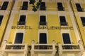 View of the faÃÂ§ade of the Hotel Splendide near Lake Como Royalty Free Stock Photo