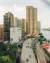 View of FDR Drive from the Ed Koch Queensboro Bridge, New York City Royalty Free Stock Photo