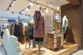 Female winter clothing store interior