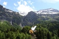 View upon Fer-a-Cheval Cirque and the french snowy alps