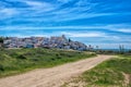 View on the Ferragudo, Lagoa, Algarve which the walkway in the foreground Royalty Free Stock Photo