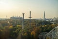 View from the Ferris wheel on Divo Island to the sides of the stadium and the lakhta center Royalty Free Stock Photo