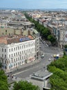 View from the ferris wheel to the ancient buildings of Andrassy Avenue. Budapest, Hungary Royalty Free Stock Photo