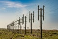 Field of historic radio towers seen from Port Reyes California