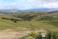 A view of fields and crops in the Colombian Andes hills