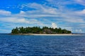 View of Fiji`s tropical islands from a cruise