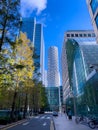 View of the financial district, Canary Wharf in South East London Royalty Free Stock Photo