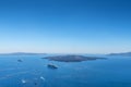 View From Fira To The Volcano In Santorini, Greece