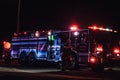 View of the fire engines at night Royalty Free Stock Photo