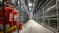 A view of the fire extinguishers strategically p throughout the stadium to address any potential fire hazards