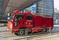 View of a fire truck on the street in Tokyo
