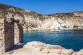 View of Firopotamos village at Milos island, Cyclades, Greece. Royalty Free Stock Photo