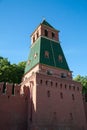 View of the First Nameless tower of the Moscow Kremlin on a clear Sunny day.