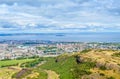 Arthur`s seat, Edinburgh, Scotland - the view of the Firth of Forth and Inchkeith Royalty Free Stock Photo