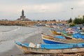 View of a fishermen boats in Kanyakumari. Royalty Free Stock Photo